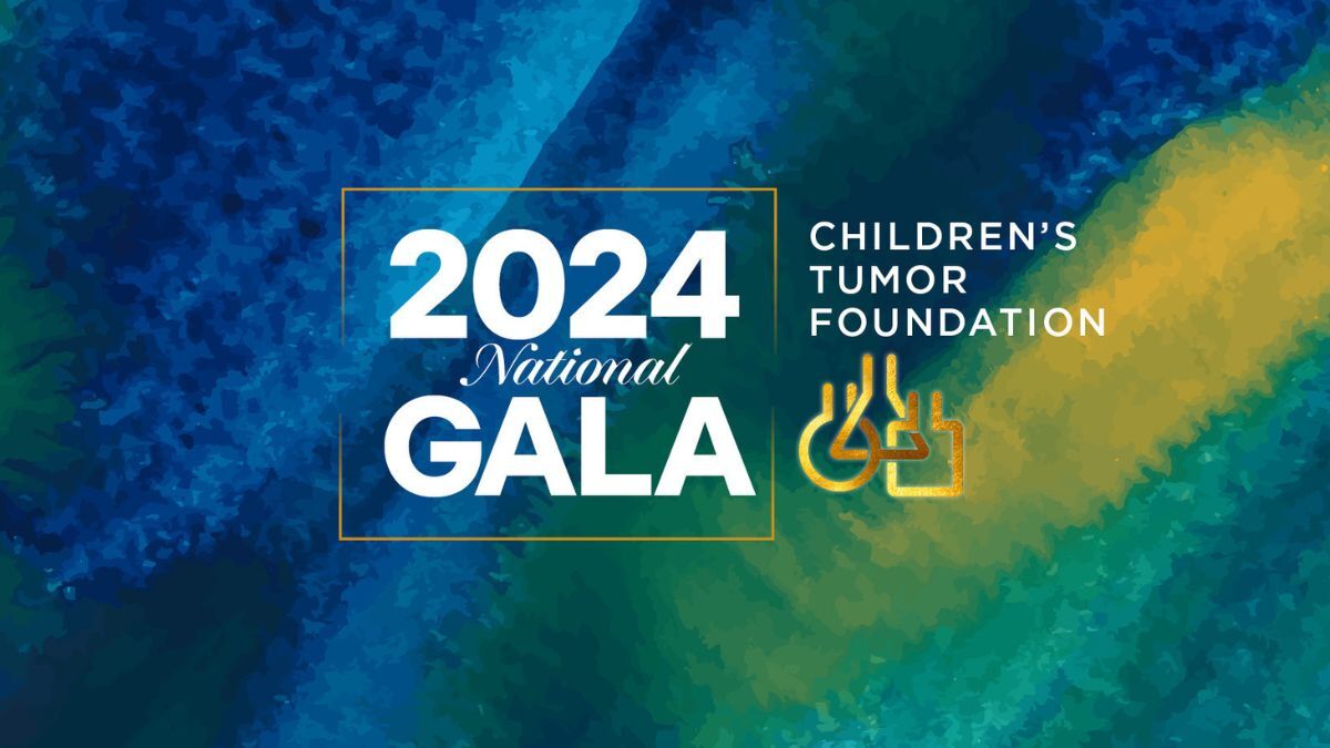 Image of a digital poster for the 2024 National Gala hosted by the Children's Tumor Foundation, featuring a colorful background.