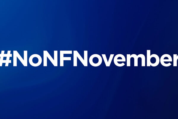 Blue background with white text reading "#NoNFNovember.