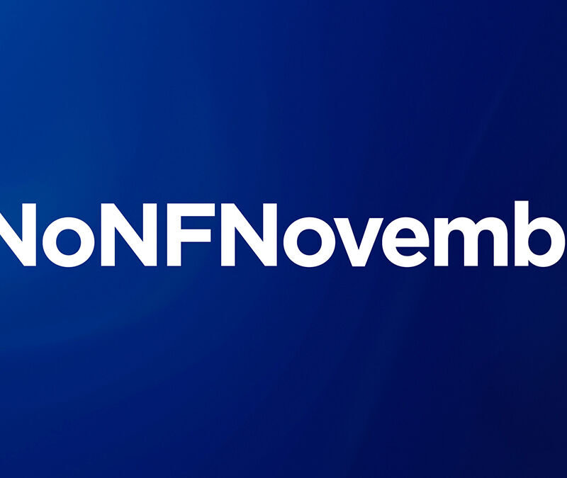 Blue background with white text reading "#NoNFNovember.