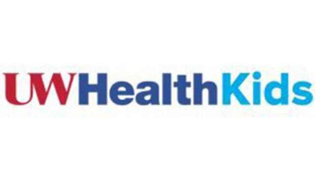 Logo reading "UW Health Kids" with "UW" in red and "Health Kids" in blue.