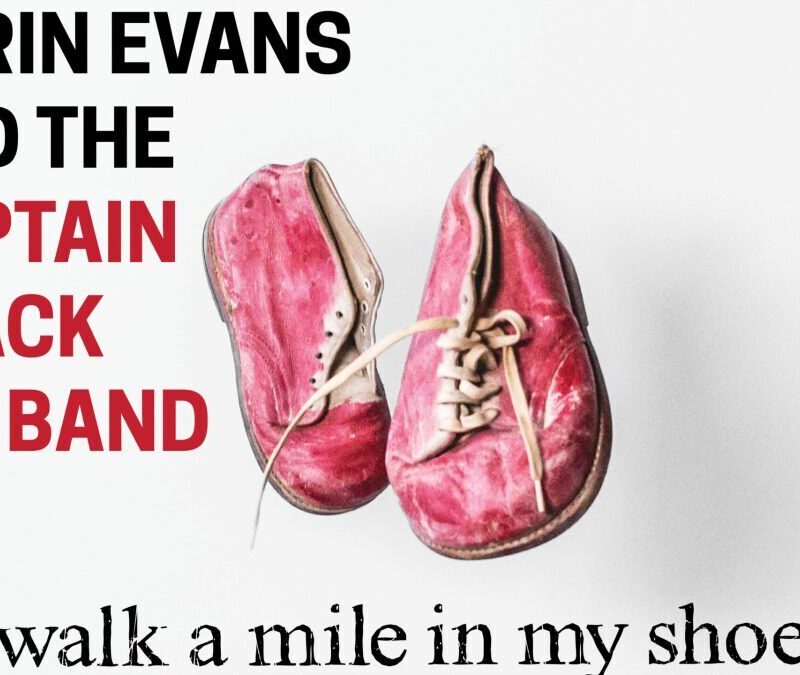 Cover art for “Walk a Mile in My Shoe” by Orrin Evans and the Captain Black Big Band, featuring a pair of worn pink shoes.