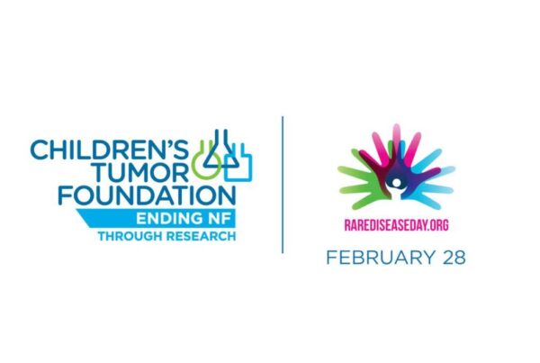 Children's Tumor Foundation logo on the left and Rare Disease Day logo with February 28 date on the right.