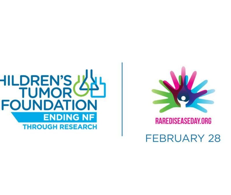 Children's Tumor Foundation logo on the left and Rare Disease Day logo with February 28 date on the right.